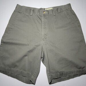Eddie Bauer Mens Army Green Chino Cotton Shorts Size 35